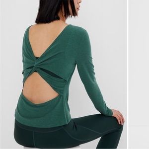NWOT TWO (1 Navy, 1 Green) GapFit Breathe Open Back Twist T-Shirt